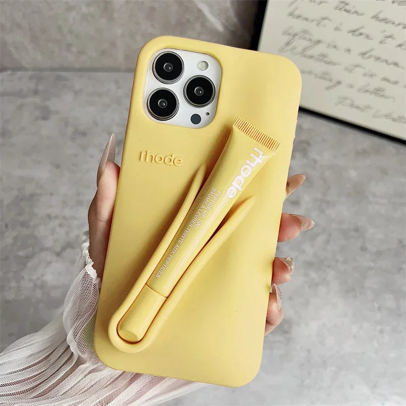 Hot Rhode Lemontini Phone  Case for IPhone 11 12 13 14 15 16 Pro Max Plus 17  Lip Gloss Silicone Cover