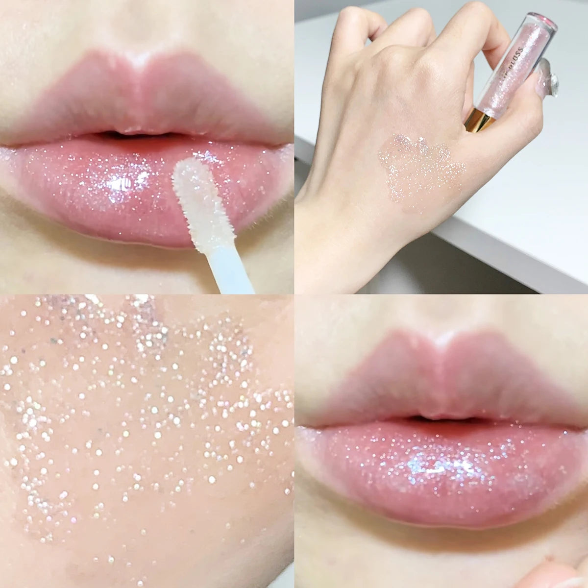 Moisturizing, plump and sparkling lip gloss, water-gloss