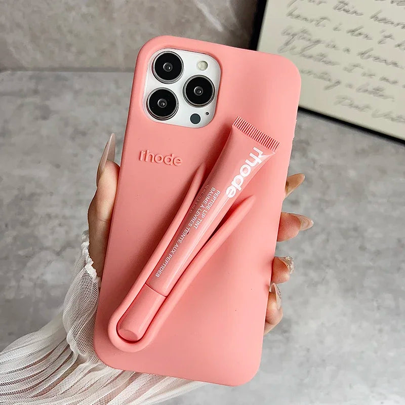 Hot Rhode Lemontini Phone  Case for IPhone 11 12 13 14 15 16 Pro Max Plus 17  Lip Gloss Silicone Cover