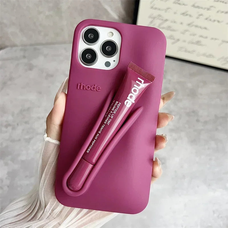Hot Rhode Lemontini Phone  Case for IPhone 11 12 13 14 15 16 Pro Max Plus 17  Lip Gloss Silicone Cover