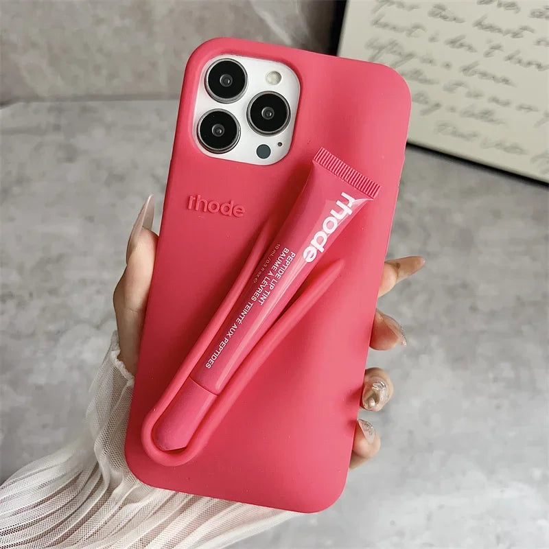 Hot Rhode Lemontini Phone  Case for IPhone 11 12 13 14 15 16 Pro Max Plus 17  Lip Gloss Silicone Cover
