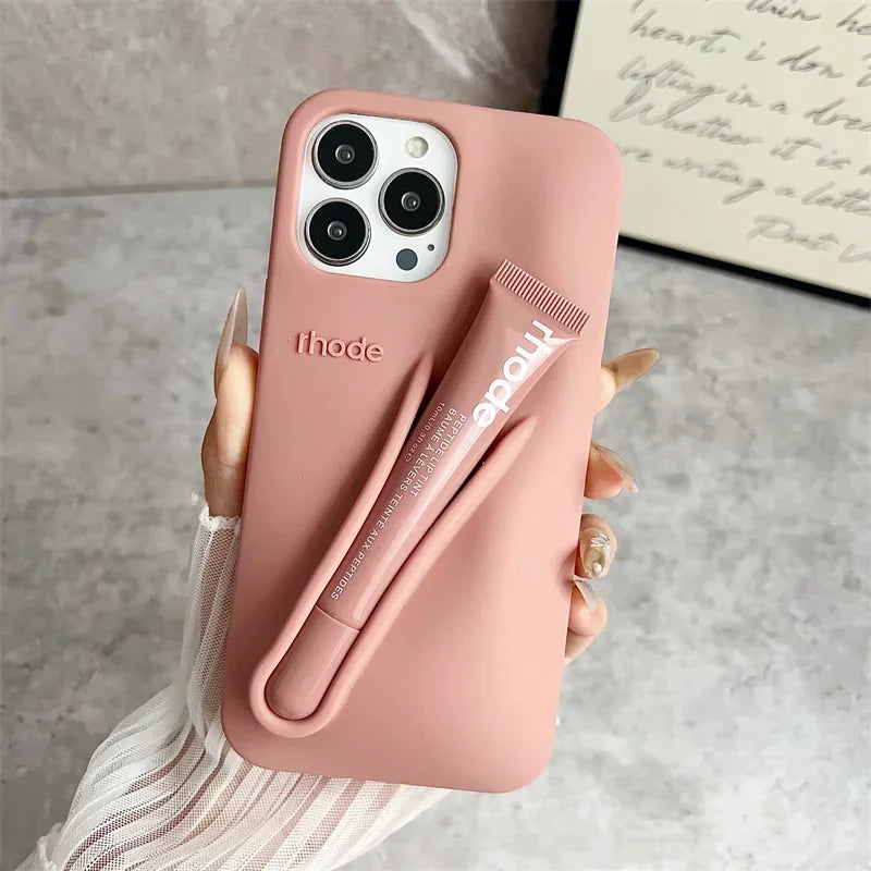 Hot Rhode Lemontini Phone  Case for IPhone 11 12 13 14 15 16 Pro Max Plus 17  Lip Gloss Silicone Cover